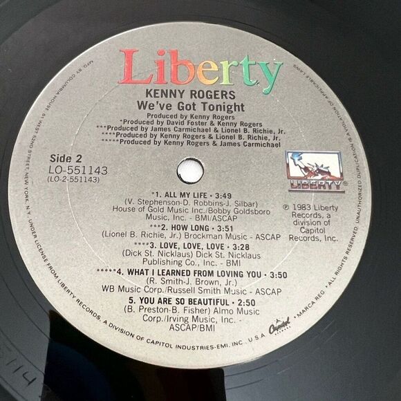 LP Vinyl Kenny Rogers We’ve Got Tonight with Intact Dust Cover and Sleeve - Picture 8 of 8